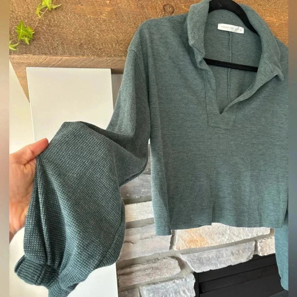 Altar'd State Top S Crop Polo Oversized Boxy Preppy Grunge Retro Relaxed - Picture 3 of 7